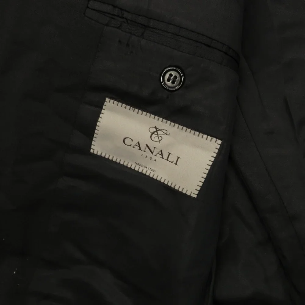 Canali 1934 Blazer 44L Wool Black 2 Button Formal Jacket Italian Made Vented